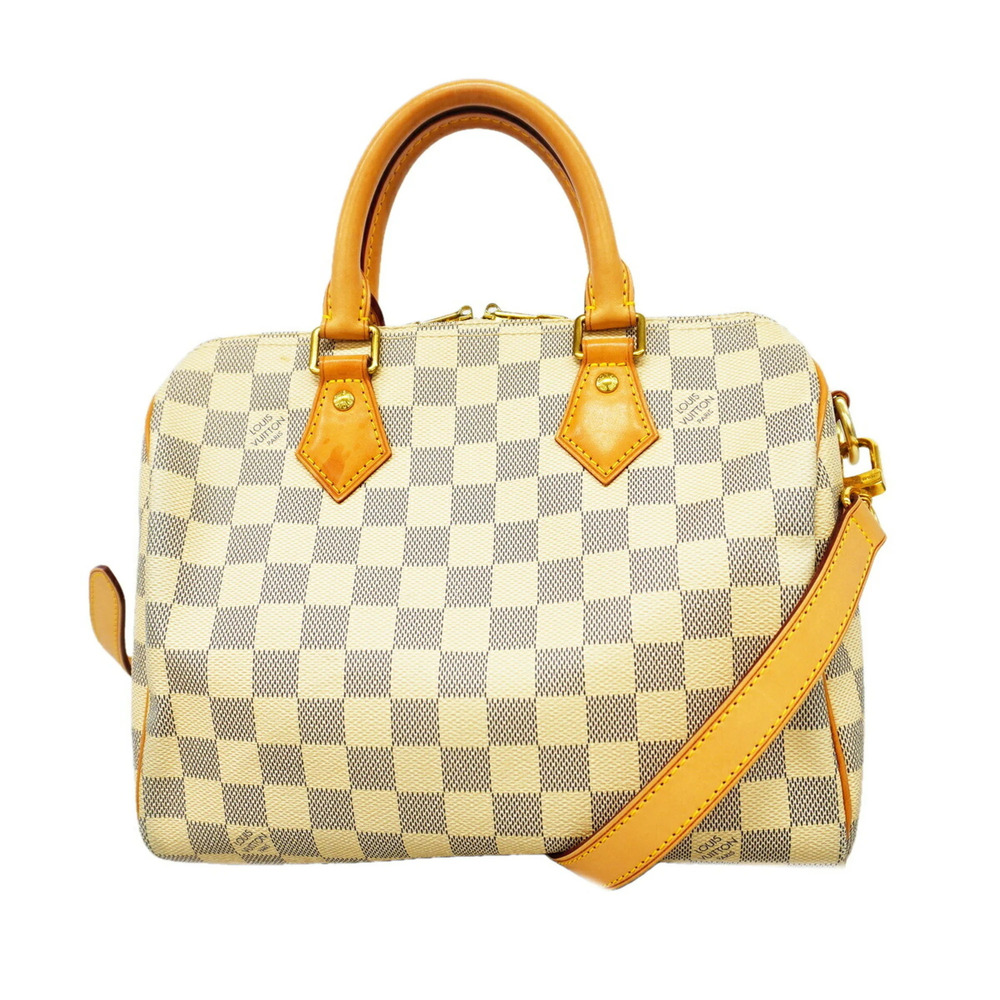 Louis Vuitton Damier Azur Speedy Bandoulière 25 Handbag N40608 White 2-way ba...